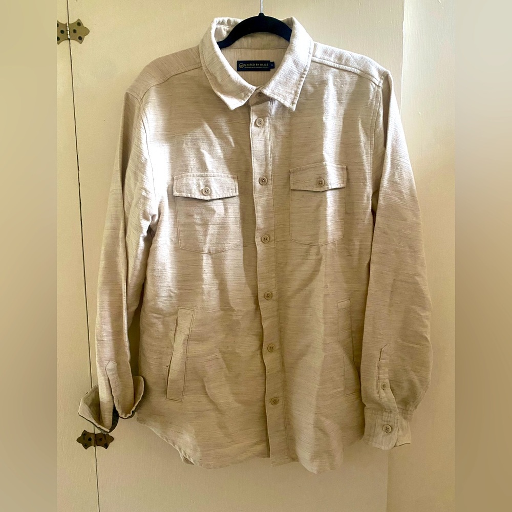 United By Blue White long-sleeve button down over shirt